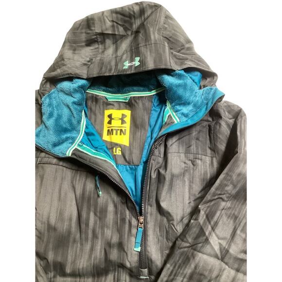 Under armour mtn down asymetrical 3/4 zip snowboard jacket unisex L - Picture 3 of 6